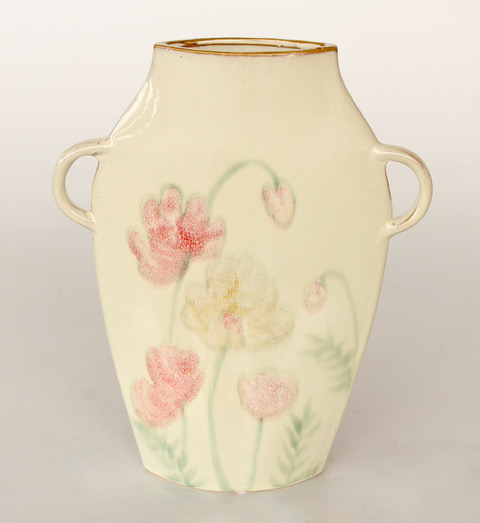 Tall Flat Floral Jar